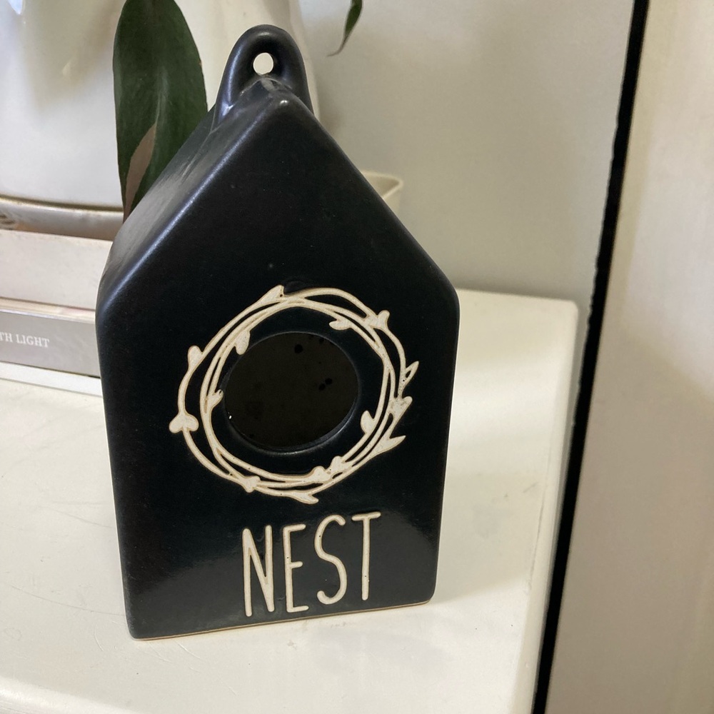 Rae Dunn Black Ceramic Birdhouse